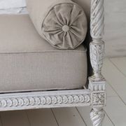 Lit de repos - banquette style Louis XVI retapissé en lin