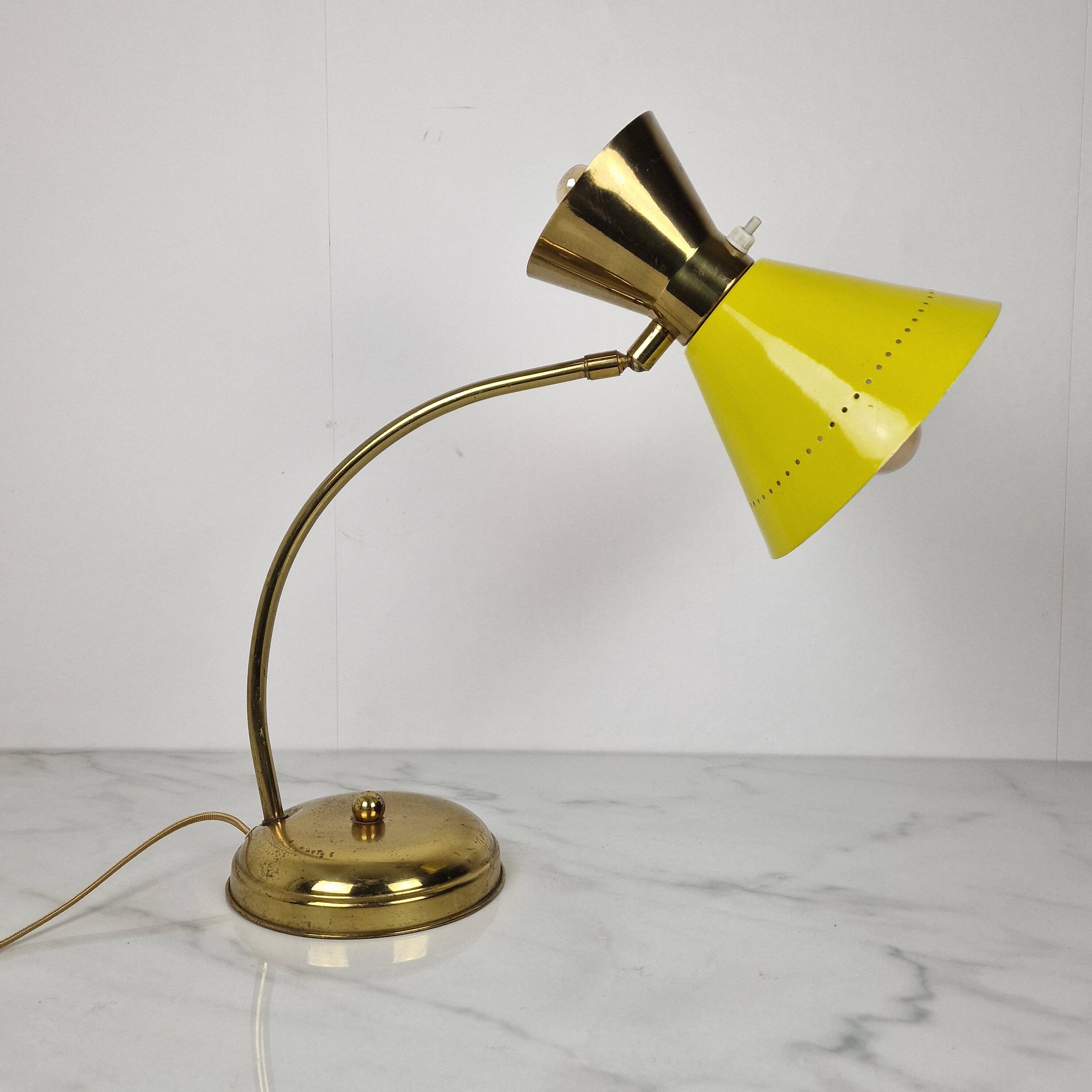 Brass Table Lamp Attributed to Hala Zeist, Netherlands, 1950s