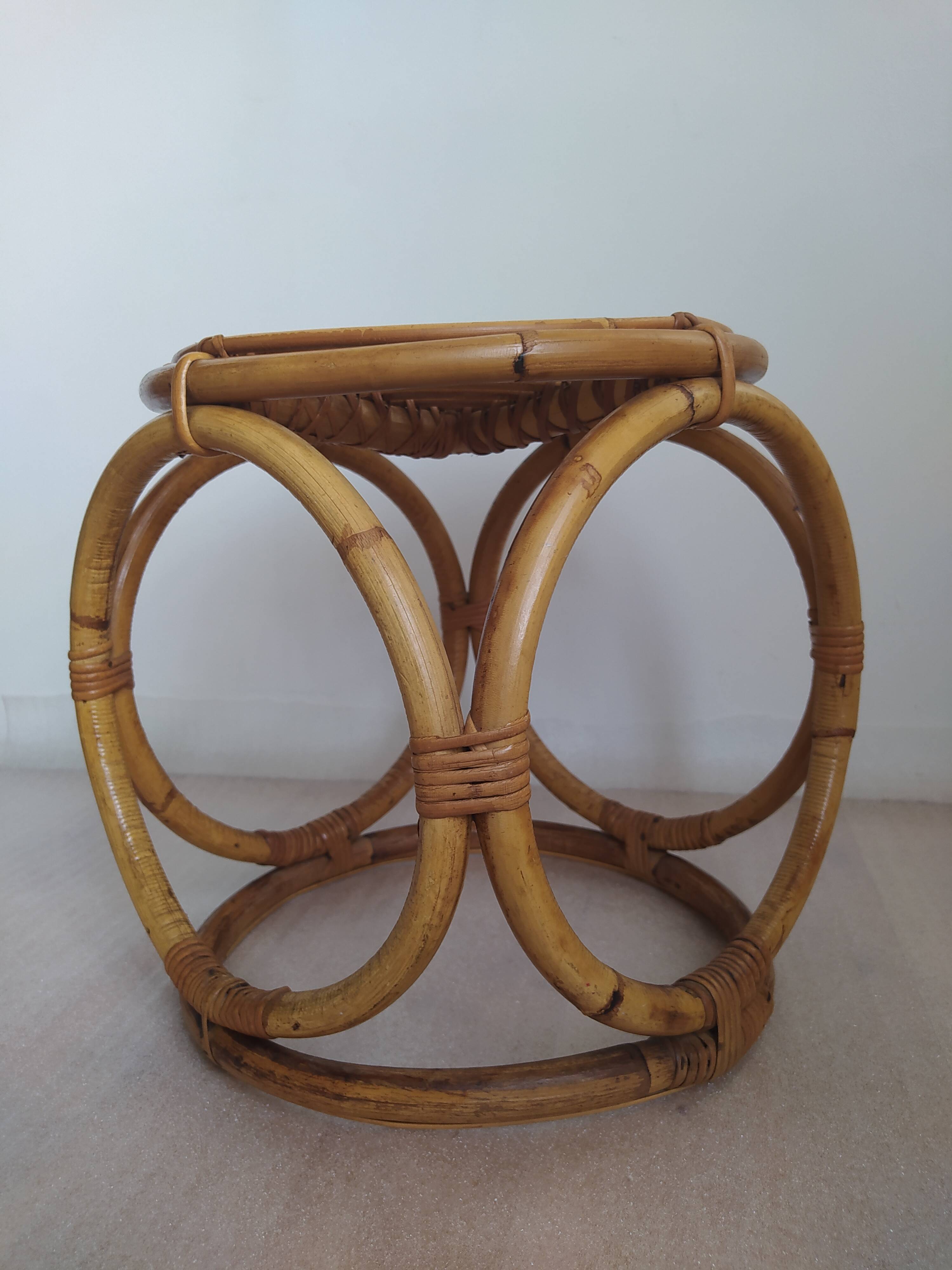 Vintage bamboo stool