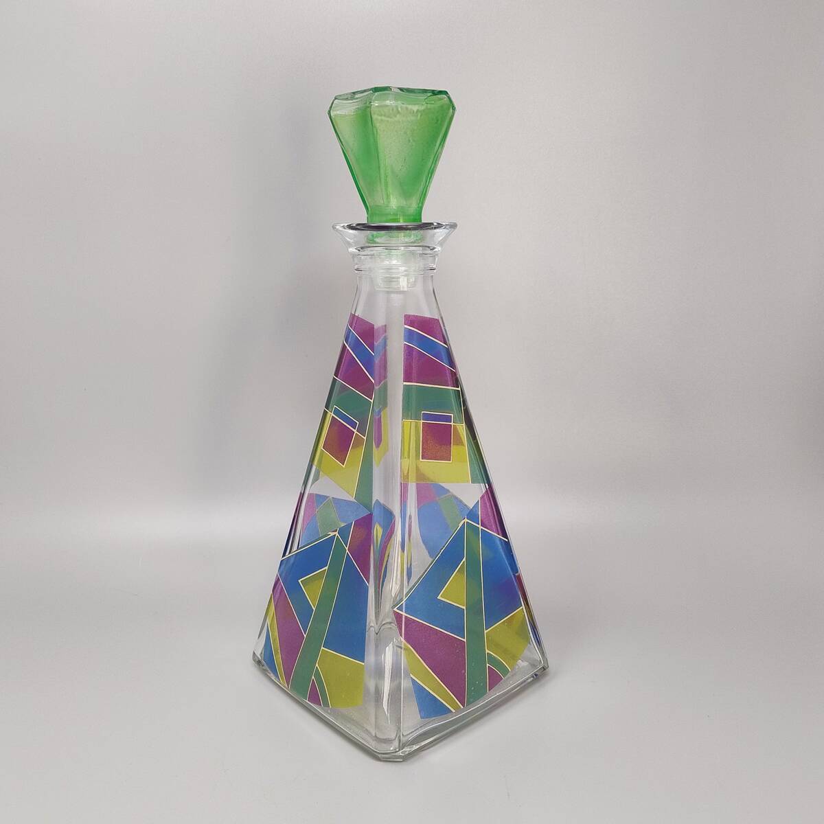 1970s Stunning Decanter or Decorative Bottle by Luigi Bormioli. Made in Ita