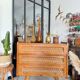 Old vintage wooden and rattan chest of drawers