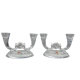 Pair candle holders vintage crystal Buder double torches