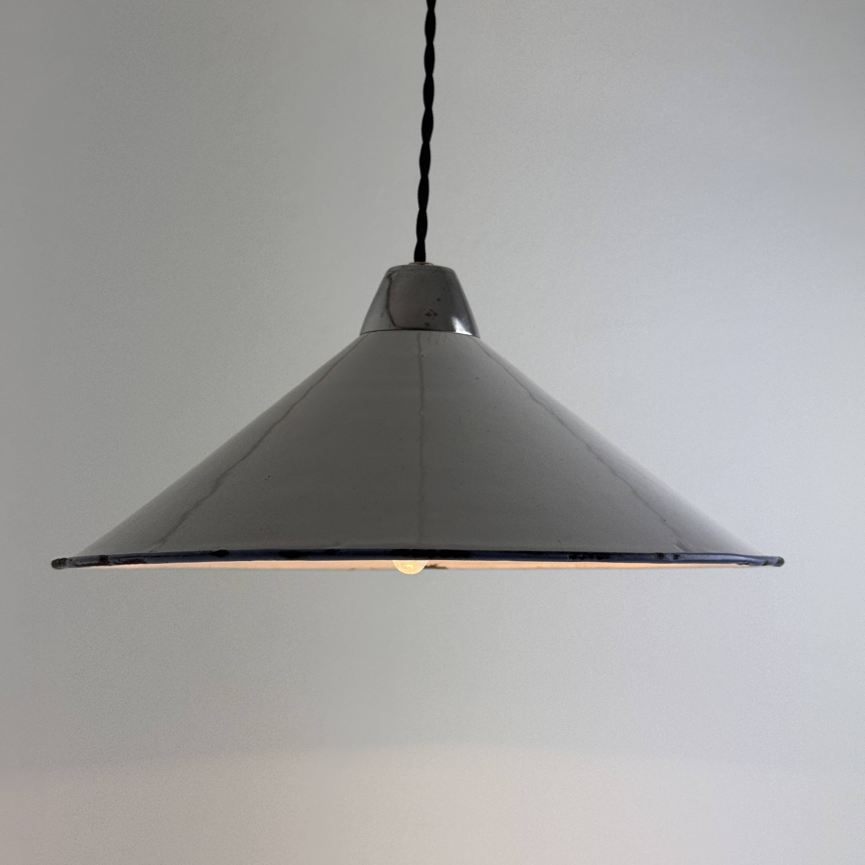 Pair of enamelled industrial conical suspensions