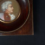 Miniature gouache portrait, 19th century, of an aristocratic man in profile