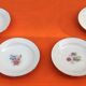 Suite of 4 old plates of dinette Porcelaine foral decoration