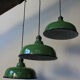 Abat jour emaillé lampe industrielle vert bouteille