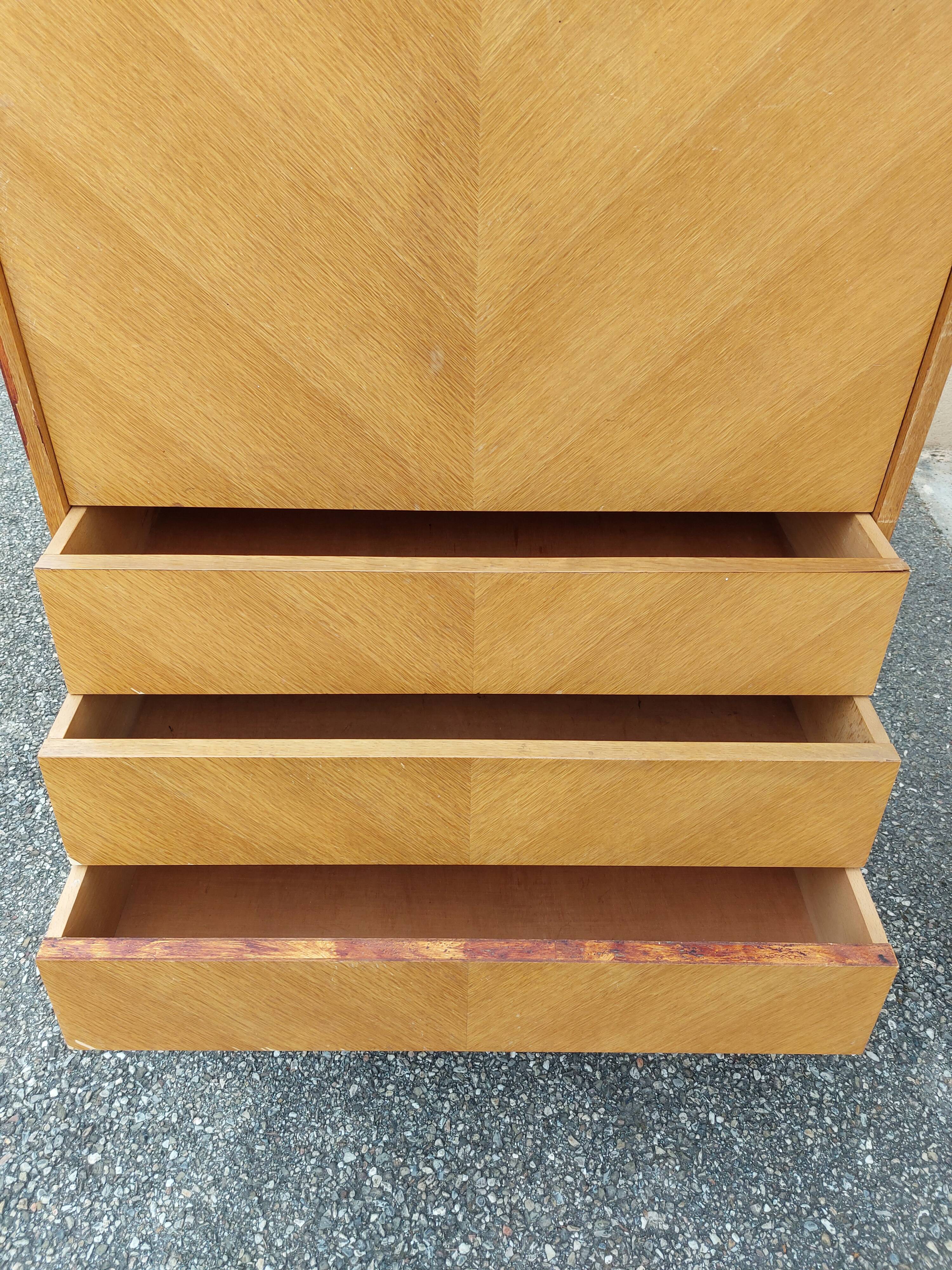 Secretary chest of drawers vintage light wood year 50 60