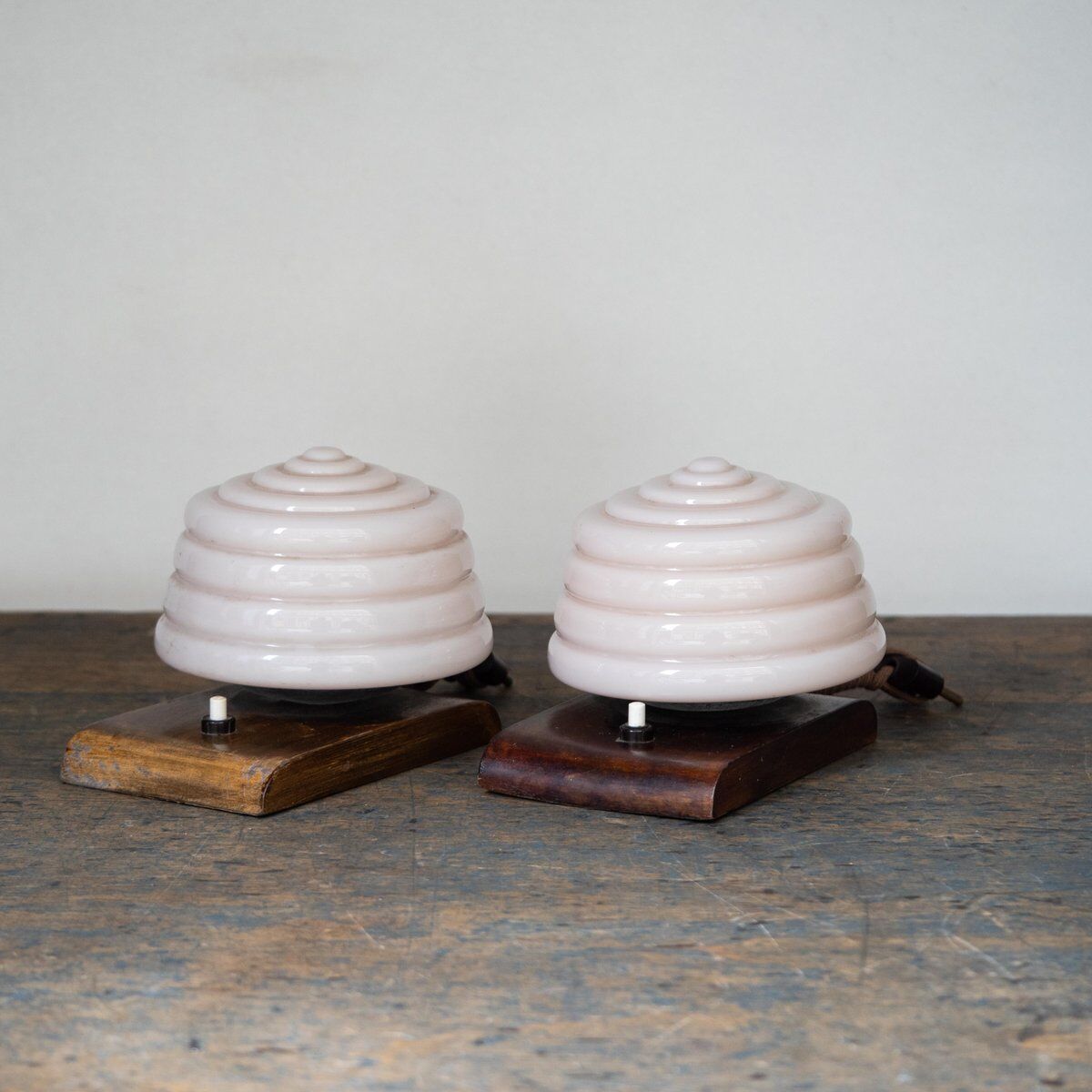 Lampes de table Art Déco en verre de Murano, lot de 2