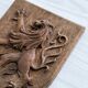 Plaque blason en bois Lion des Flandres.