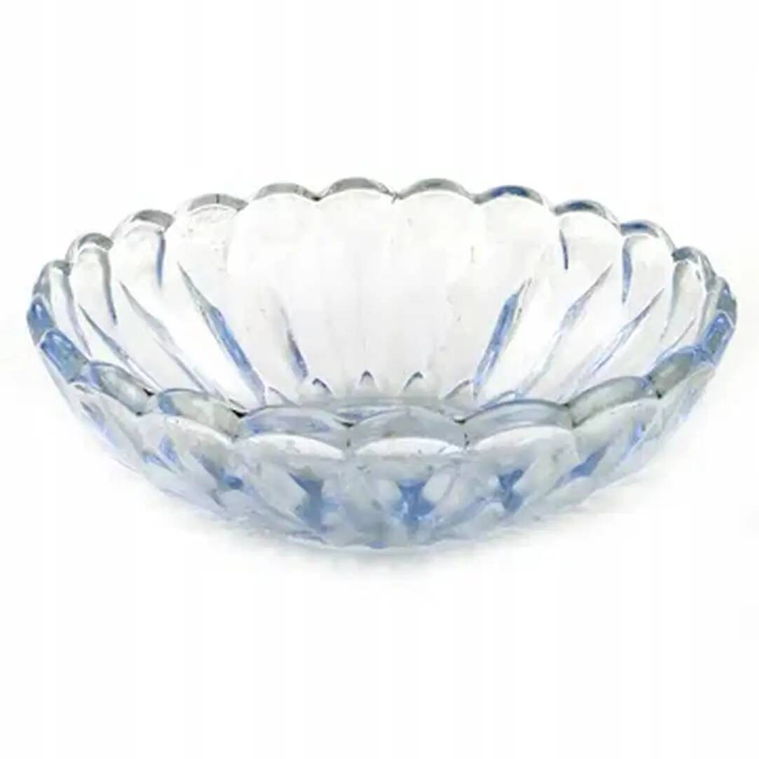 Art Deco bowl, blue glass, Poland, 1950s