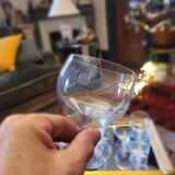 8 cut-glass balloon glasses – 1960s