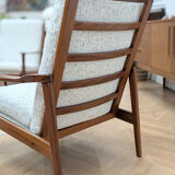 2 reupholstered Scandinavian armchairs