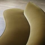 Vladimir Kagan serpentine sofa in velvet for Directional USA 1999
