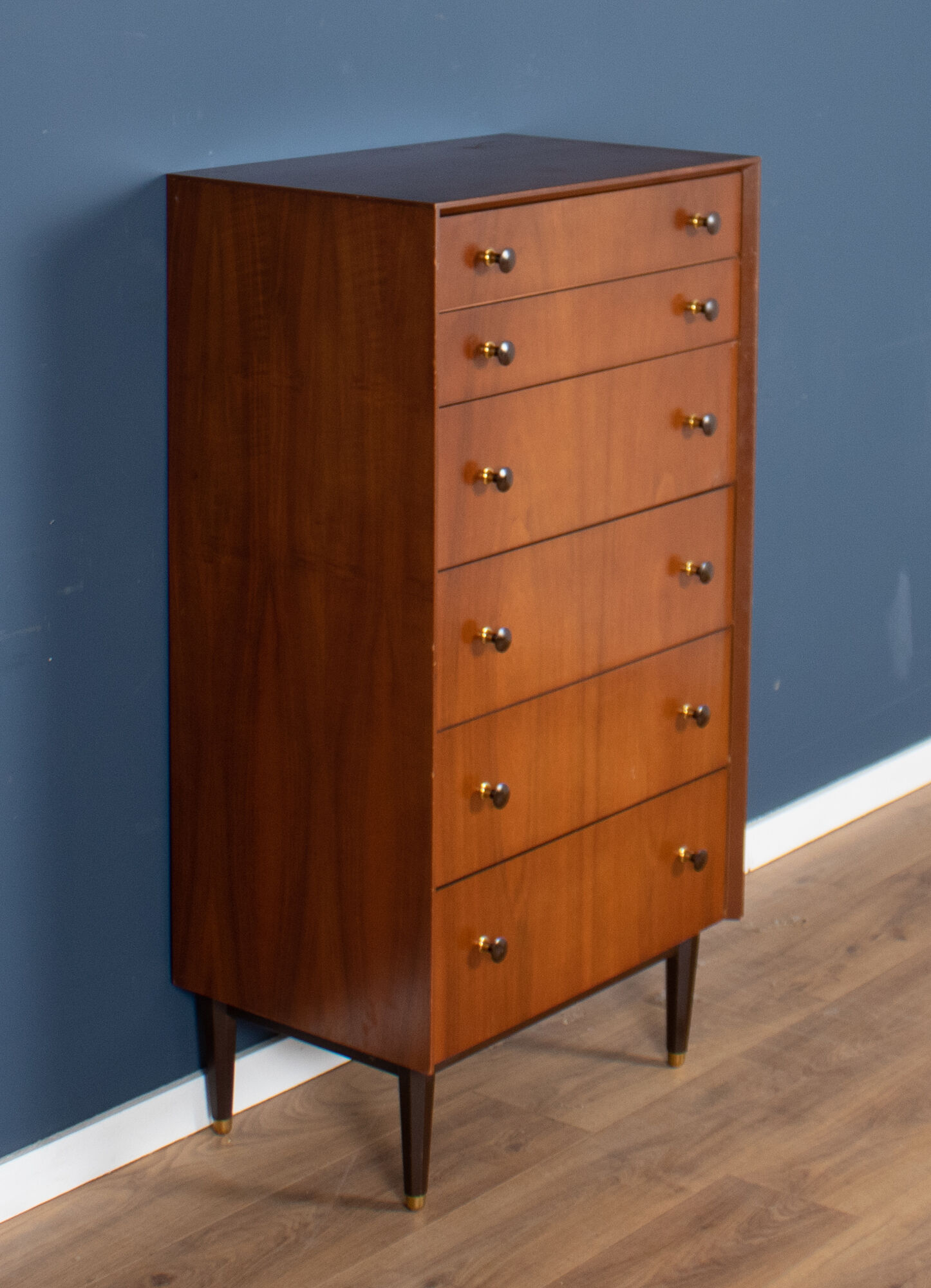 Retro teak 1960s tall G plan tolawood chest of drawers