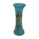 Vase debut XXeme - en verre couleur turquoise et decor peint