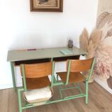 Bureau d'écolier double des années 70