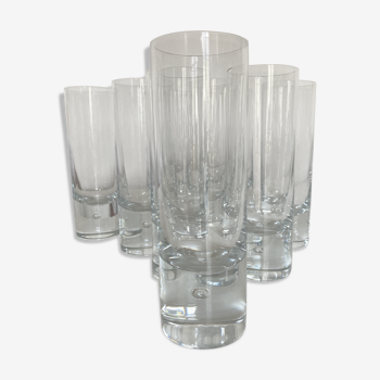 Set de 9 verres tumblers scandinaves en cristal bulle Pippi de Kosta Boda Sweeden