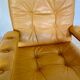 Fauteuil en cuir beige vintage des années 1970 par Göte Möbler.