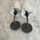 2 Wall Sconces with White Opal Glass Shades