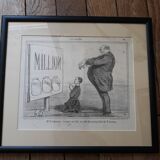 Lot de 4 illustrations satiriques anciennes