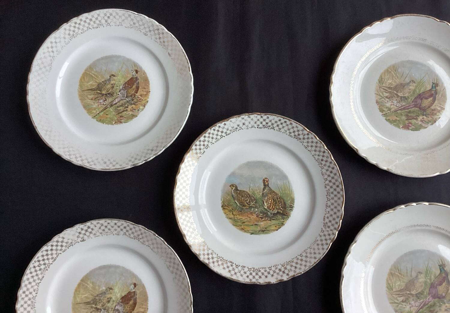 Set of 5 Moulin des Loups flat plates