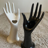 Duo pair of hand soliflore ring size jewelry holder