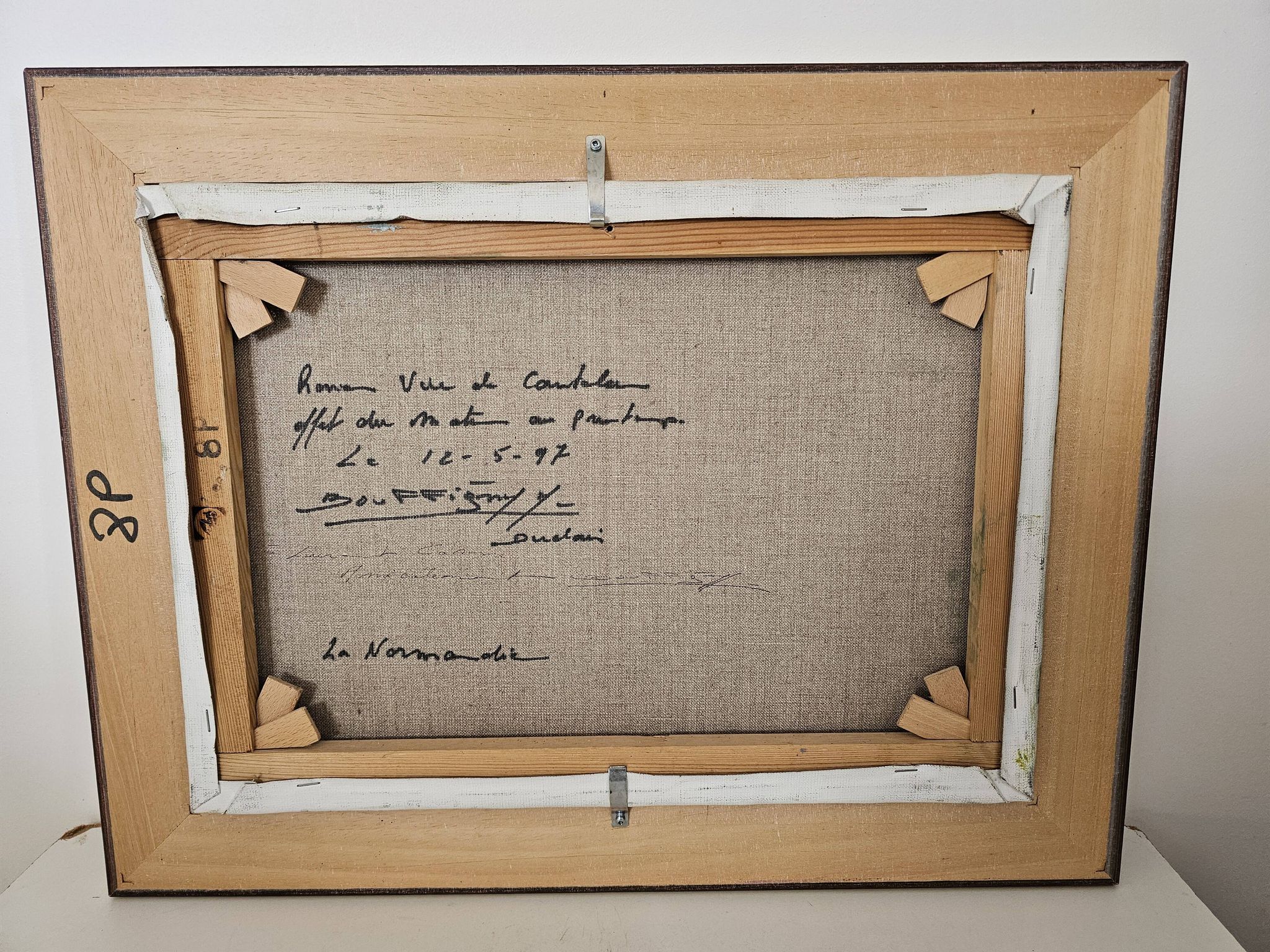 Tableau Huile sur toile - La normandie - Duclair signé Yves Bouffigny 1997