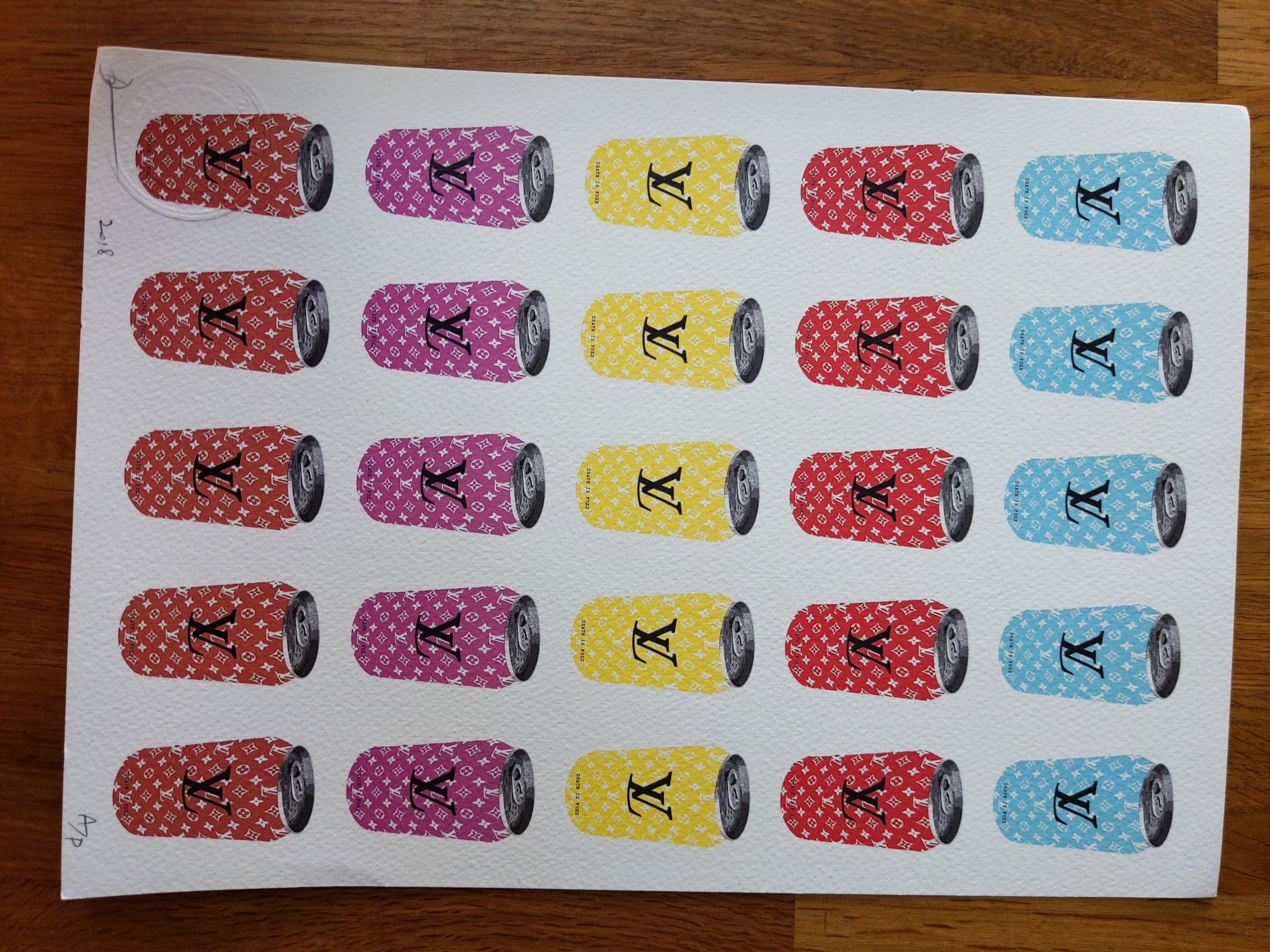 Lithograph silkscreen street art death nyc pop art louis vuitton