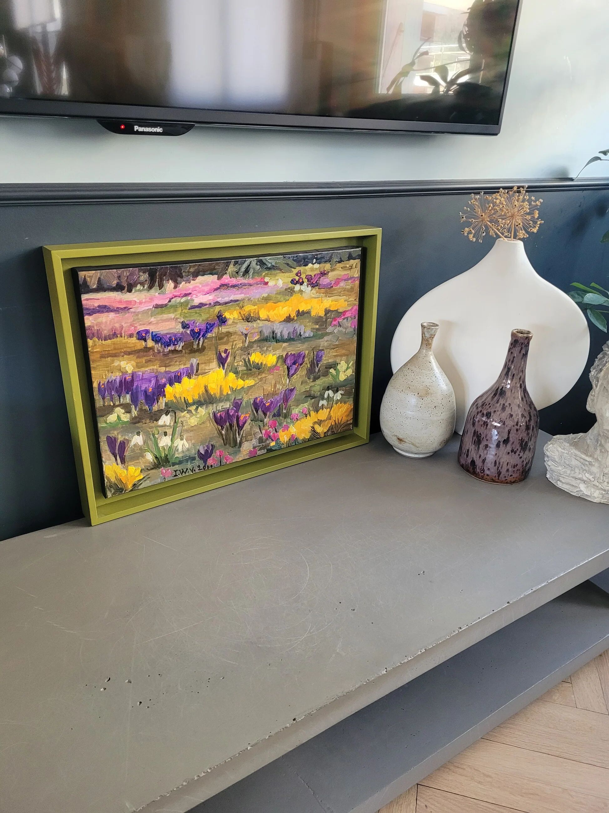Table "Our Garden" by I. Wyss-Villard, 2000 - oil on canvas American frame