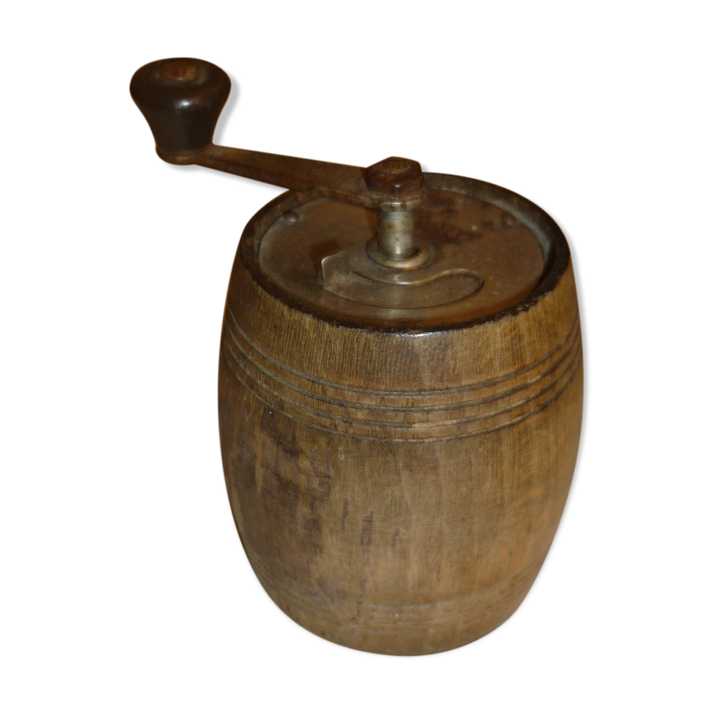 Pepper mill in vintage wooden barrel
