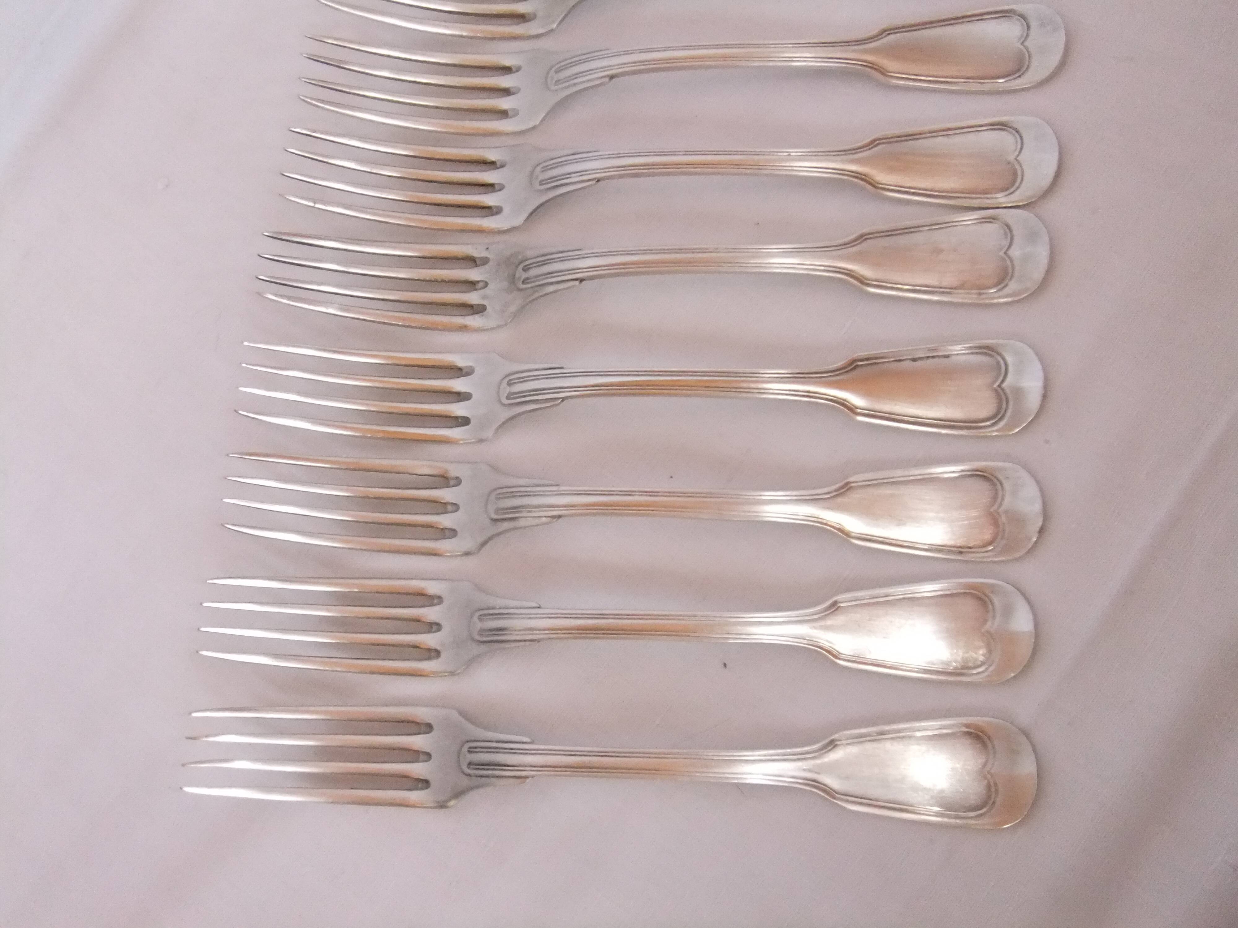 Antique forks silver metal service model to net