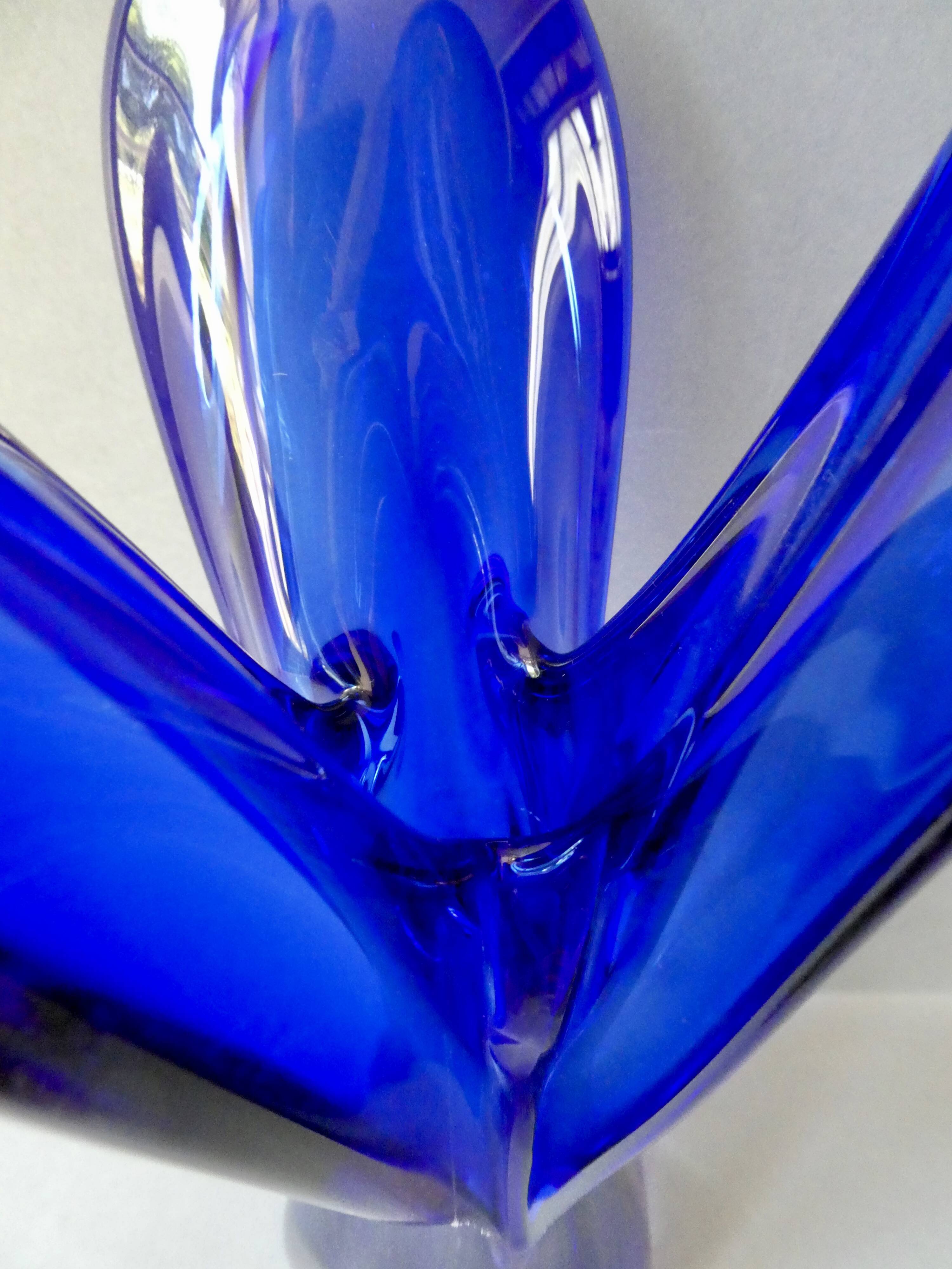 Murano blue glass vase, 70s