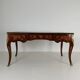 Louis XV style double-sided mahogany and rosewood flat desk