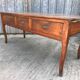 Antique solid cherry farmhouse table with 3 drawers and 2 pulls