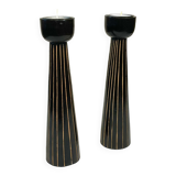 Pair of wooden candle holders