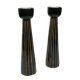 Pair of wooden candle holders