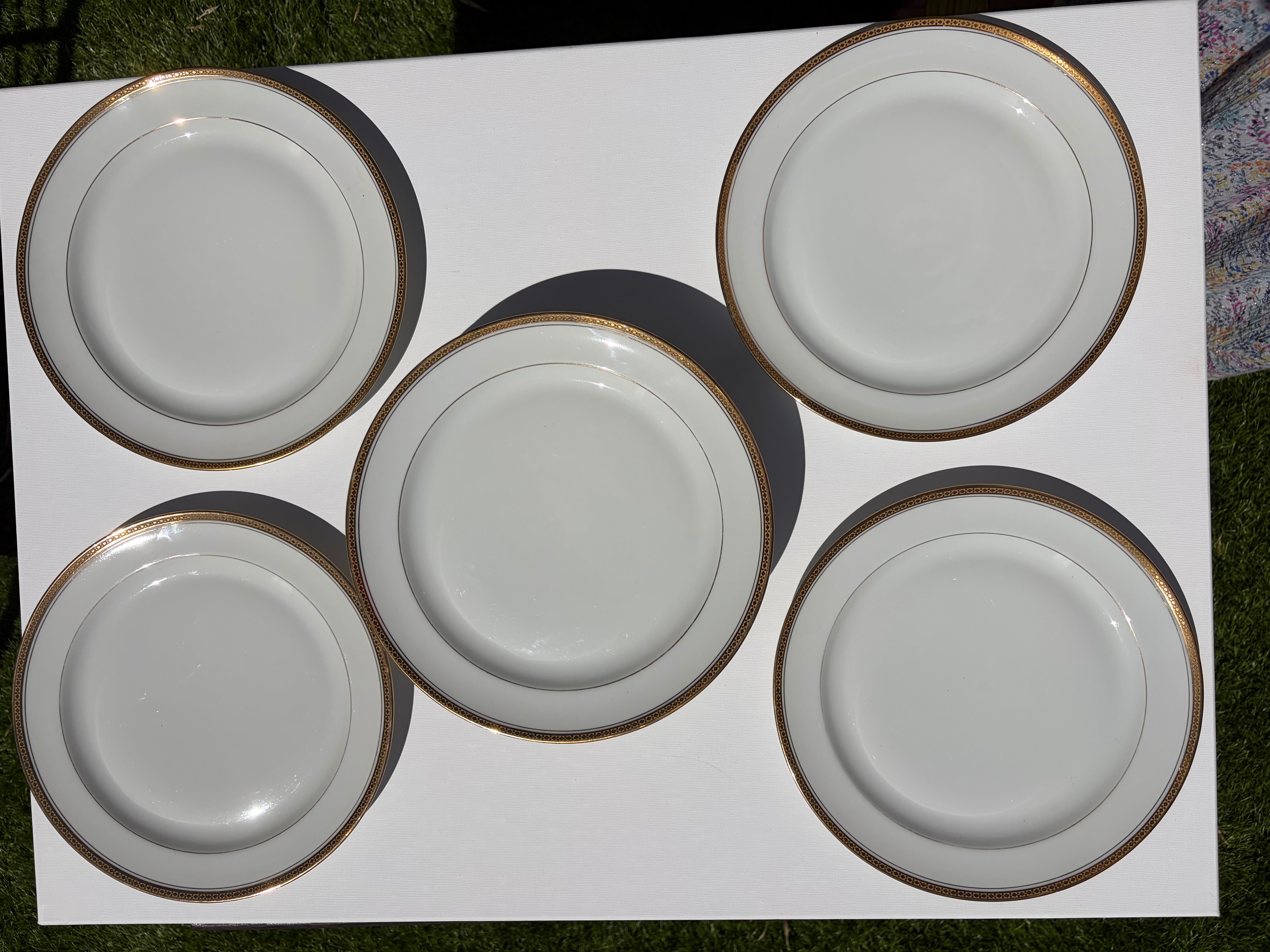 9 table plates made of Limoges porcelain