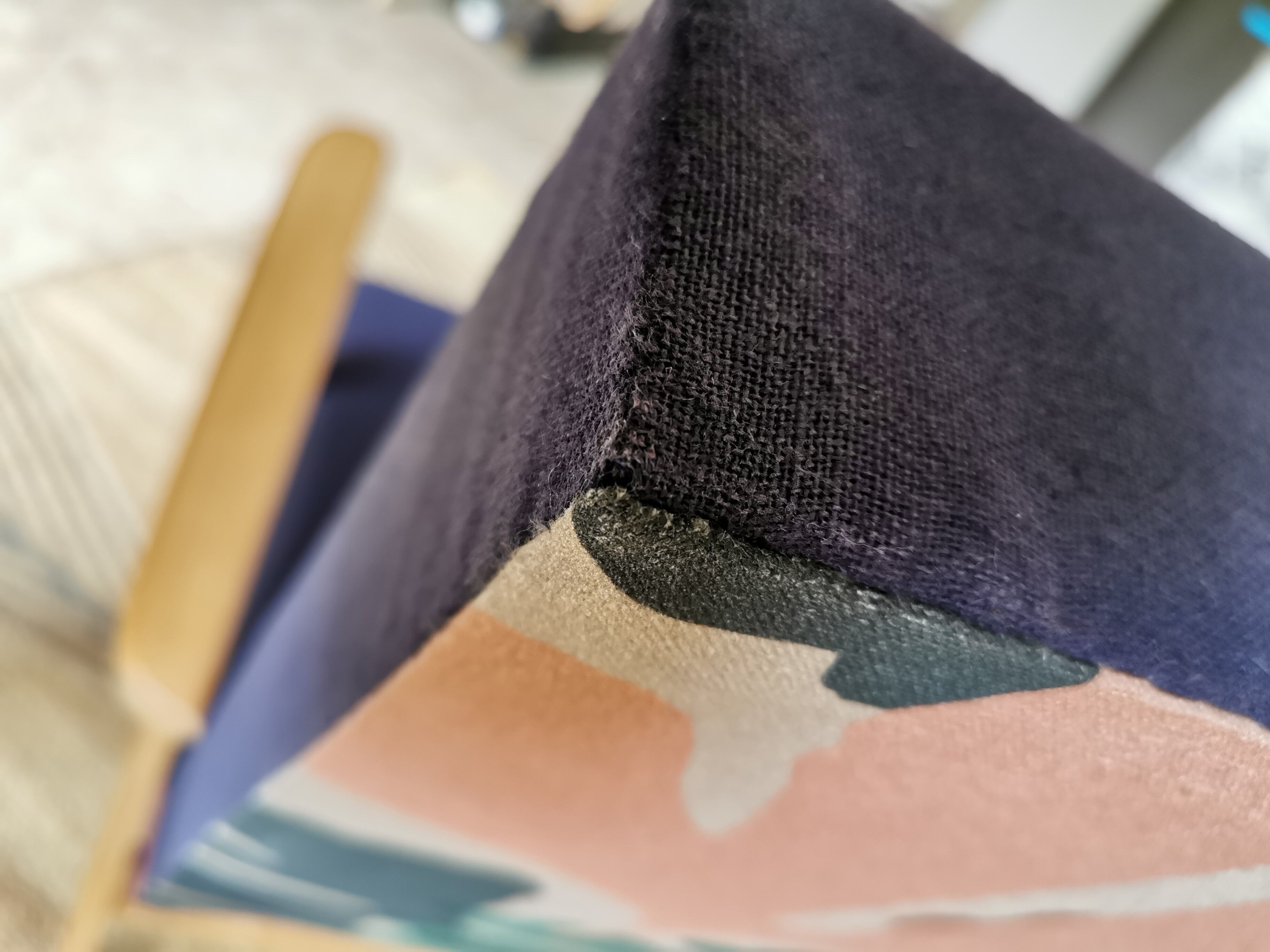 Pair of vintage armchairs renovated with natural materials