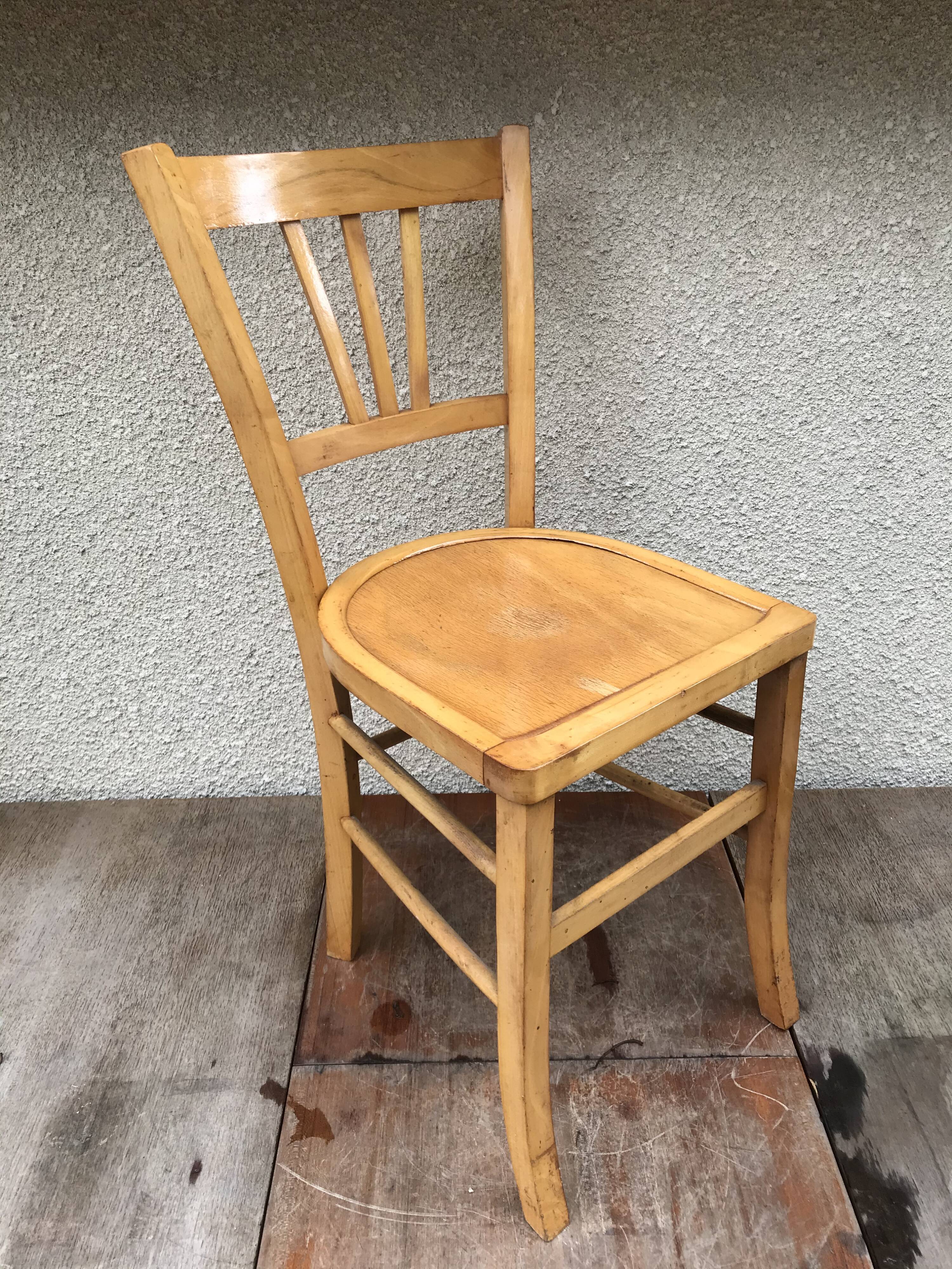 Old bistrot wood chair 70s
