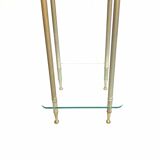 Side table in glass and brass