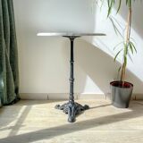 Authentic Parisian Bistro Table - Marble and Cast Iron, 1920s Style