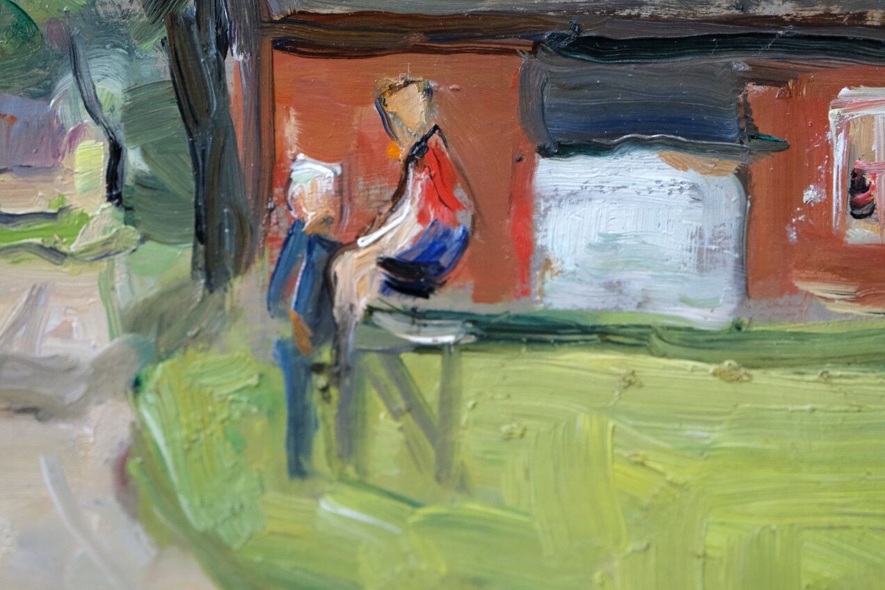 Carin Tham (1888-1967), Scandinavian Modern Landscape, 1942, Oil on Panel, Framed