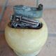 "Silver Match" table lighter in genuine alabaster - Design France 1960