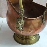 Copper and brass cauldron