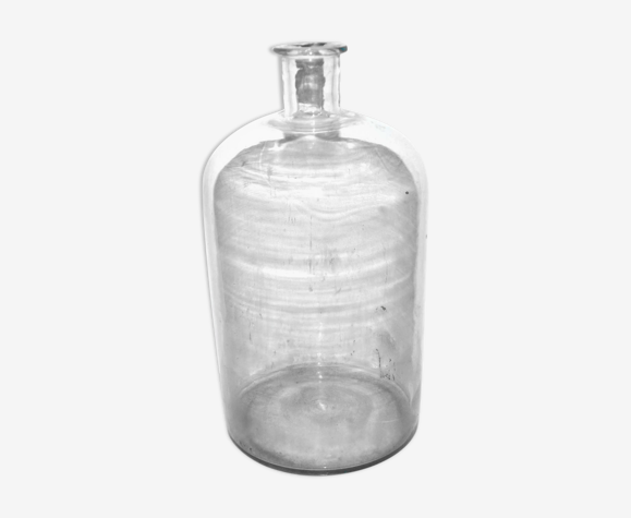 Bouteille d'apothicaire - bonbonne ancienne en verre soufflé bleuté Pharmacie