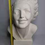 Bust of a young woman by Salvatore Melani, Art Deco style, 48 cm