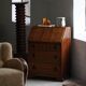 Desk / Chest of drawers in modern Danish oak from the early 20th century with shell handles.