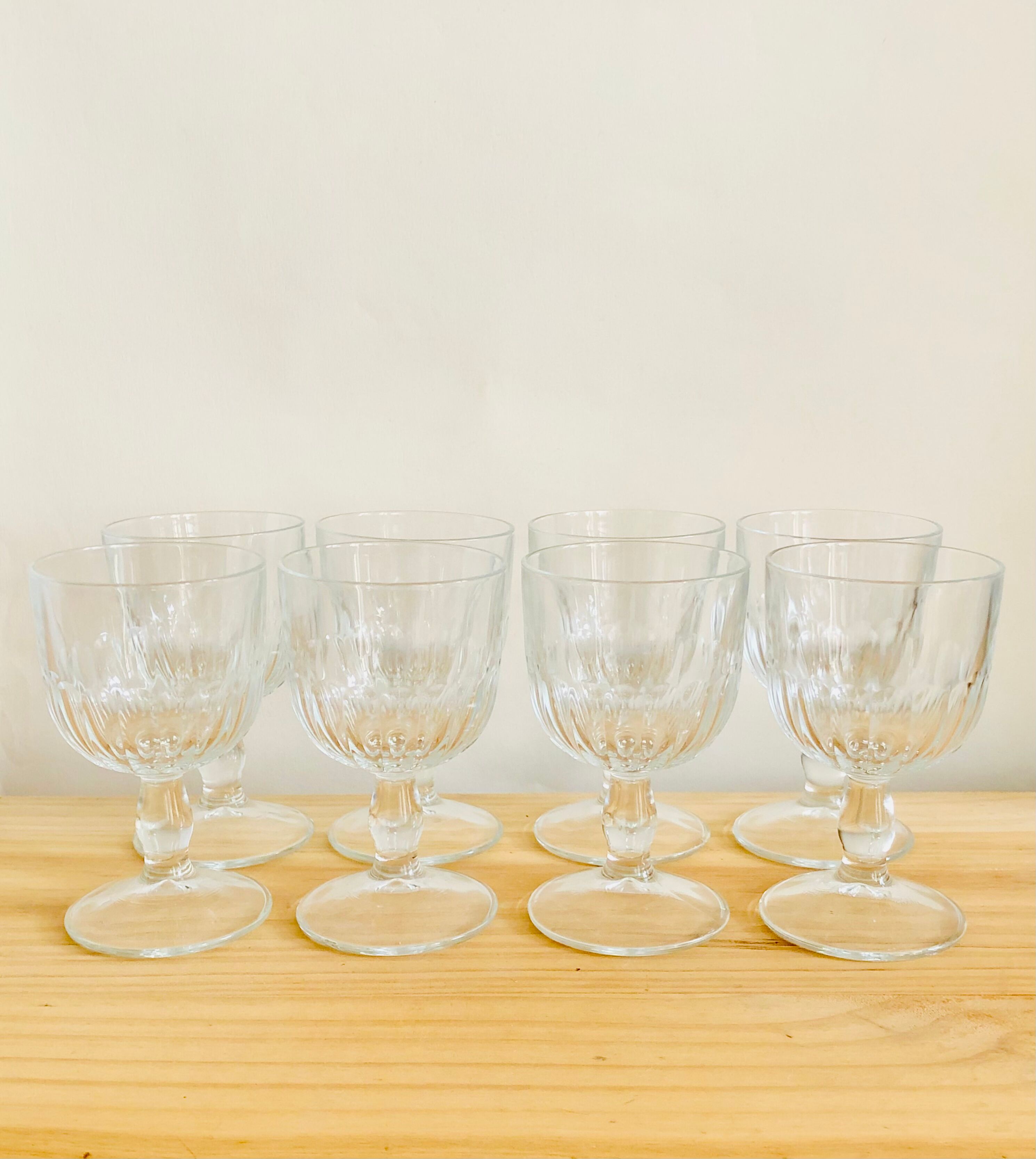 Set of 8 vintage walking glasses Bormioli, Italy