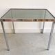 Vintage chrome side table with s smoked glass top