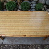 Table basse rotin ancienne